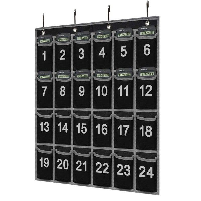 Eamay 24 Numbered Classroom Pocket Charts for Cell Phones and Calculators Holder Wall Door Mount Hanging Organizer - Image 4